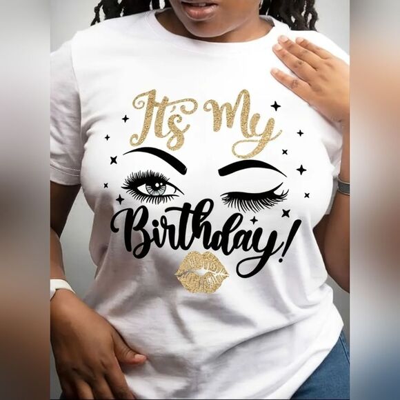 BIRTHDAY Graphic Print T-Shirt - It's My Birthday - Picture 1 of 9